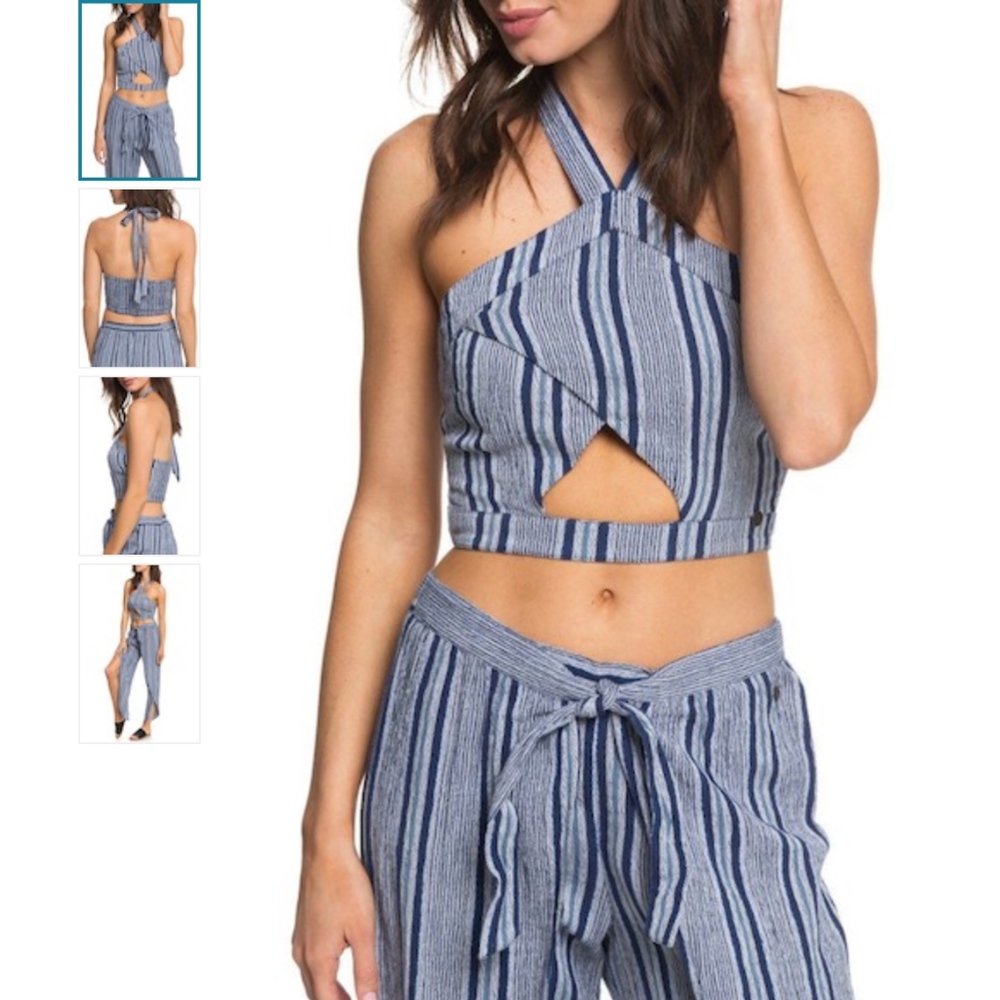 Roxy Jessa Cutout Halter Crop Top